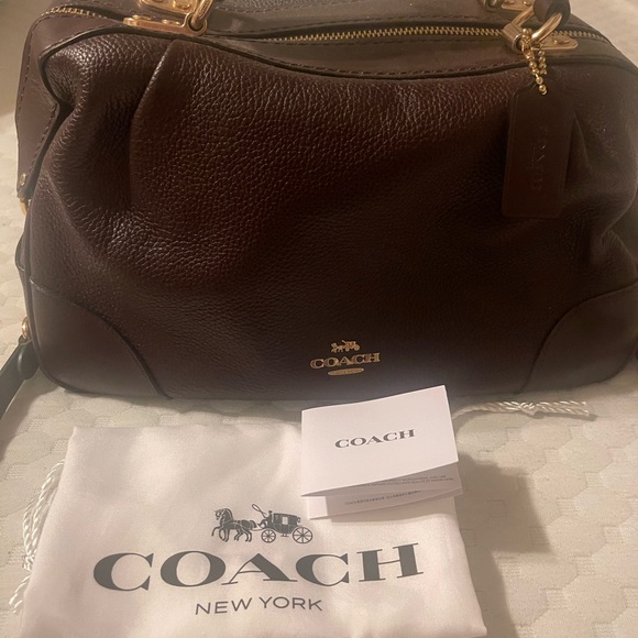 Coach Lane Brown Leather Satchel purse - Picture 2 of 13